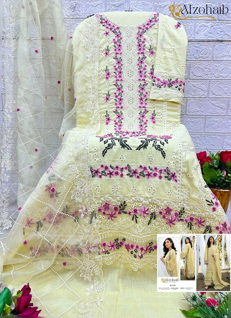 Alzohaib Az 1223 Cotton With Work Pakistani Salwar Kameez Wholesale Clothing Distributors In India